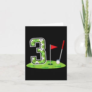 Kids 3rd Birthday Party Golf Boy Three Year Old Go Card