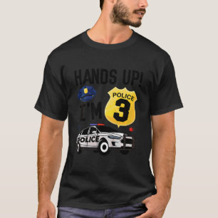 Kids 3rd Birthday Policeman Boy Three Year Old Pol T-Shirt