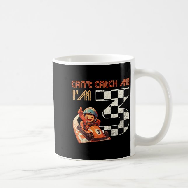 Kids 3rd Birthday Race Car Can't Catch Me I'm 3 Th Coffee Mug (Right)