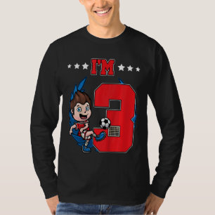 Kids 3rd Birthday Soccer Boy Football Kids T-Shirt