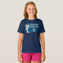 Kid's 3rd Birthday This Cool Dolphin is Three