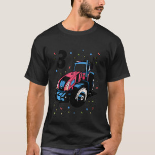 Kids 3rd Birthday Three Year Old Boy Tractor Digge T-Shirt