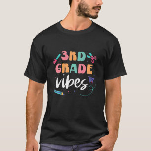 Kids 3rd Grade Vibes Student Teacher Back To Schoo T-Shirt