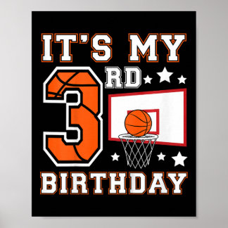 Kids 3rd Sketll Birthday 3 Year Old Sketll Player Poster