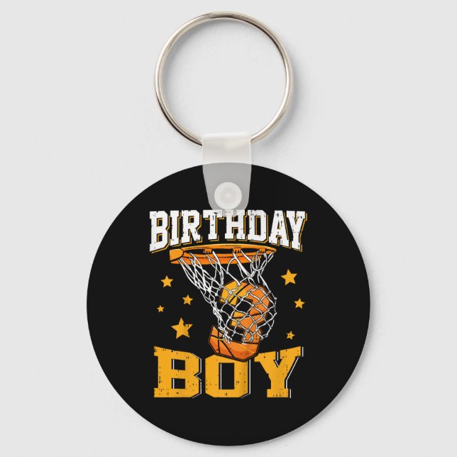 Kids 3rd third 3 three year happy birthday boy bas keychain (Front)