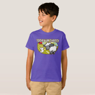 Kid's 3rdth Birthday Today I'm Three! Cute Lamb T-Shirt