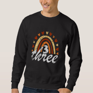 Kids 3th Birthday 3 Years Old Birthday Rainbow Fam Sweatshirt