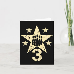 Kids 3yr Bowling Birthday 3 Year Old 3rd Birthday Card