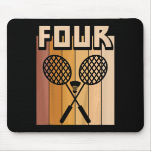 Kids 4 Year Old Dminton Birthday Boy 4th Birthday  Mouse Pad