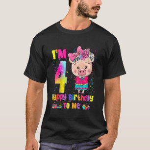 Kids 4 Year Old Girl Awesome Princess Cute Pig  4t T-Shirt