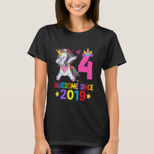 Kids 4 Year Old  Girls Teens Dabbing Unicorn 4th B T-Shirt