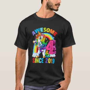 Kids 4 Year Old  Girls Teens Dabbing Unicorn 4th B T-Shirt