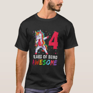 Kids 4 Year Old  Girls Teens Dabbing Unicorn 4th B T-Shirt
