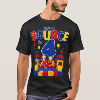 Kids 4 Year Old Jump Birthday Bounce Bouncy 4th T-Shirt