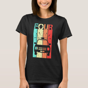 Kids 4 Year Old Police Car Birthday Fourth 4th Bir T-Shirt