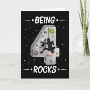 Kids 4 Year Old Rock Climbing 4th Birthday Adventu Card