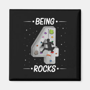 Kids 4 Year Old Rock Climbing 4th Birthday Adventu Magnet