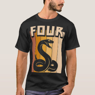 Kids 4 Year Old Snake Birthday Boy Girl 4th Birthd T-Shirt