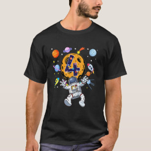 Kids 4 Years Old Astronaut Boy Girl 4th Birthday S T-Shirt