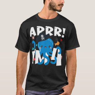 Kids 4 Years Old Birthday Cute Octopus Pirate Boy T-Shirt