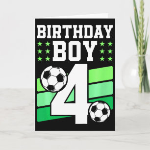 Kids 4 Years Old Boy 4th Birthday Gift Bday Soccer Card