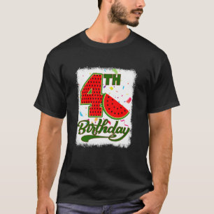 Kids 4 Years Old Watermelon Tropical Fruits 4th B T-Shirt