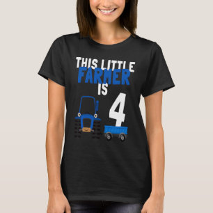 Kids 4nd Birthday This Little Farmer is 4 Farm Tra T-Shirt