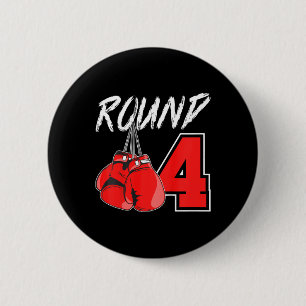 Kids 4th Birthday Boxing Boy 4 Year Old Boxer Bday 2 Inch Round Button