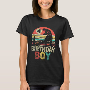 Kids 4th Birthday Boy Dinosaur Rex 4 Year Old Son  T-Shirt