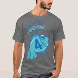 Kids 4th Birthday Boys FishingFish 4 Year Old2206  T-Shirt