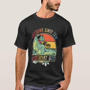 Kids 4th Birthday Dinosaur 4 Years Old Boy Awesome T-Shirt