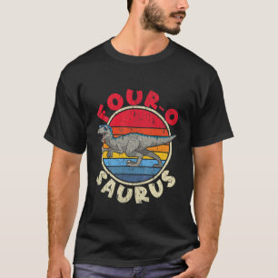 Kids 4Th Birthday Four O Saurus I Velociraptor I F T-Shirt