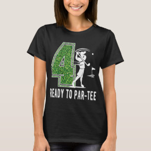 Kids 4th Birthday Golf Funny Golfer 4 Year Old Boy T-Shirt