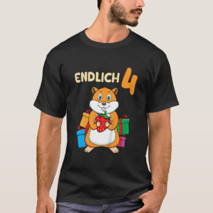 Kids  4th birthday hamster with cute strawberry fr T-Shirt
