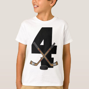 Kids 4th Birthday Ice Hockey Kids Toddler Boys Ice T-Shirt