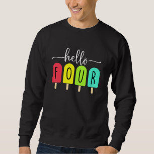 Kids 4th Birthday Outfit Boy Summer Ice Cream  Bor Sweatshirt