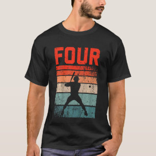 Kids 4th Birthday Retro Baseball 4 Years Old Boy G T-Shirt