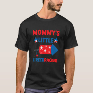 Kids 4th Of July Fireworks Mommy's Little Firecra T-Shirt