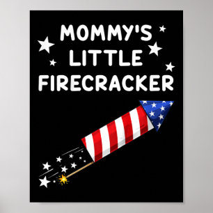 Kids 4th Of July Mommy's Little Firecracker Fun Bo Poster