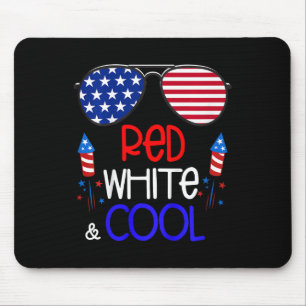 Kids 4th Of July Red White And Cool Sungles Girls Mouse Pad