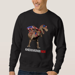 Kids 4th Of July Sunglasses Dinosaur T Rex America Sweatshirt