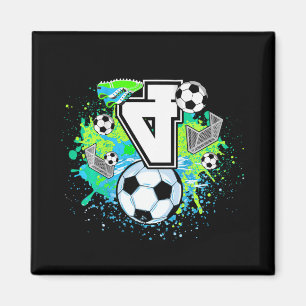 Kids 4th Soccer Birthday Party 4 Year Old Soccer P Magnet
