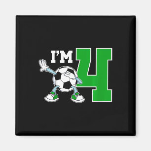 Kids 4th Soccer Birthday Party Four Year Old Socce Magnet