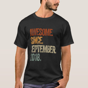 Kids 5 Year Old 5th Birthday Awesome Since Septem T-Shirt
