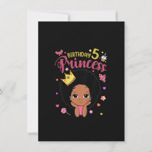 Kids 5 Year Old 5th Birthday Princess Funny Gifts  Invitation
