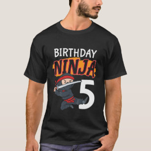 Kids 5 Year Old 5th Ninja Birthday Boys Party Mart T-Shirt