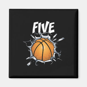 Kids 5 Year Old Basketball Birthday Party Theme 5t Magnet