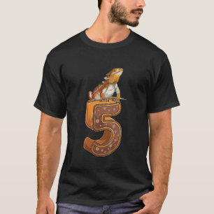Kids 5 Year Old Bearded Dragon Reptile 5Th Birthda T-Shirt