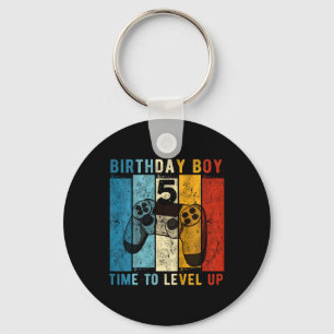 Kids 5 Year Old Birthday Boy 5 Time To Level Up 5t Keychain