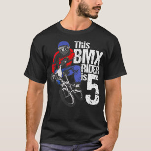 Kids 5 Year Old BMX Birthday Party Boys Dirt 5th T-Shirt